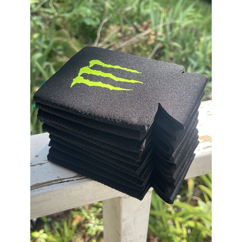 Monster Energy Drink Koozie Black Green Lot of 10